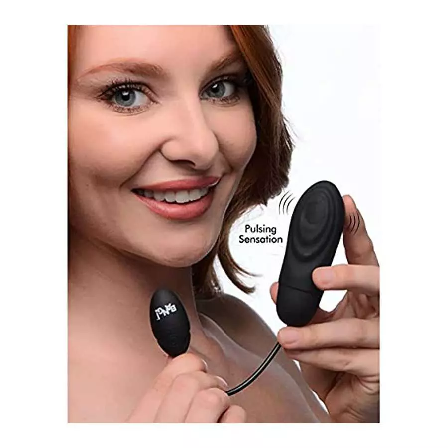 7X Pulsing Rechargeable Silicone Vibrator - Black