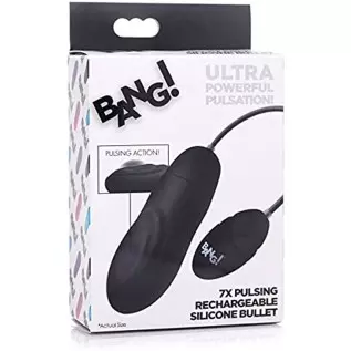7X Pulsing Rechargeable Silicone Vibrator - Black