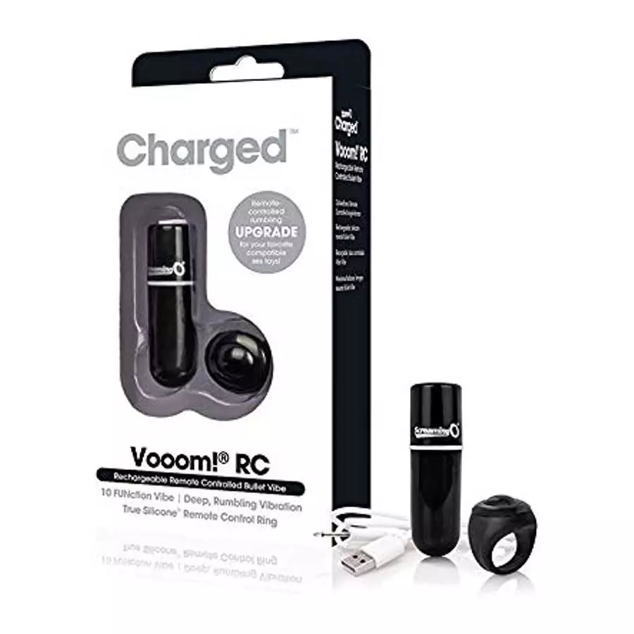 Screaming O Charged Vooom Remote Control Bullet - Black with Free Bottle of Adult Toy Cleaner Screaming O Charged Vooom Remote Control Bullet - Black with Free Bottle of Adult Toy Cleaner