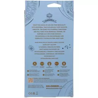 Doc Johnson Ritual - Euphoria - 10 Function Wand Vibrator - Silicone and Rechargeable - Discreet, Blue