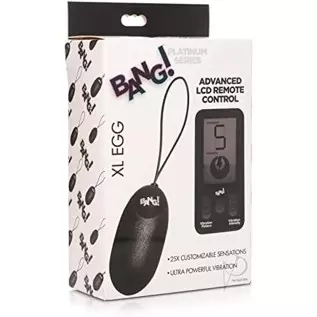 Bang! Platinum Series 25X XL Egg Silicone Bullet Vibrator Toy with LCD Remote Control for Men Women & Couples, Personal Adult Se