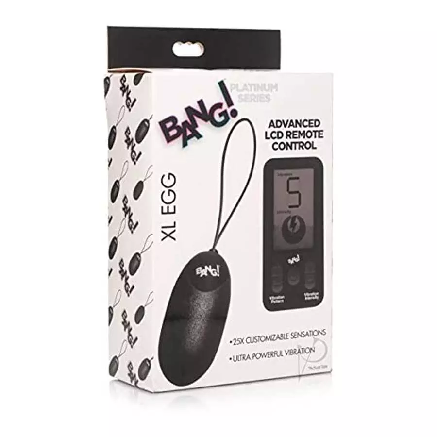 Bang! Platinum Series 25X XL Egg Silicone Bullet Vibrator Toy with LCD Remote Control for Men Women & Couples, Personal Adult Se Bang! Platinum Series 25X XL Egg Silicone Bullet Vibrator Toy with LCD Remote Control for Men Women & Couples, Personal Adult Se