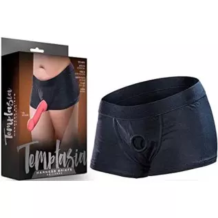 Blush Temptasia Harness Briefs - Flexible O Ring to Hold Dildo and Sex Toys - Machine Washable Strap On Packer - Two Inner Pocke