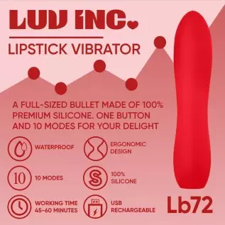 Luv Inc Large Silicone Bullet Vibrator Mini Vibe for Women Waterproof Clitoral Stimulator Bullet Vibrant Massager with 10 Modes 
