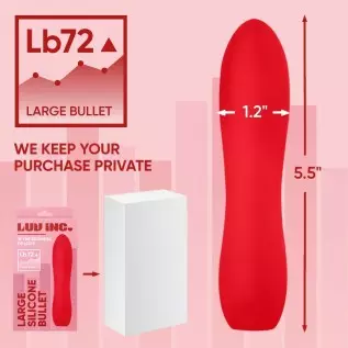 Luv Inc Large Silicone Bullet Vibrator Mini Vibe for Women Waterproof Clitoral Stimulator Bullet Vibrant Massager with 10 Modes 