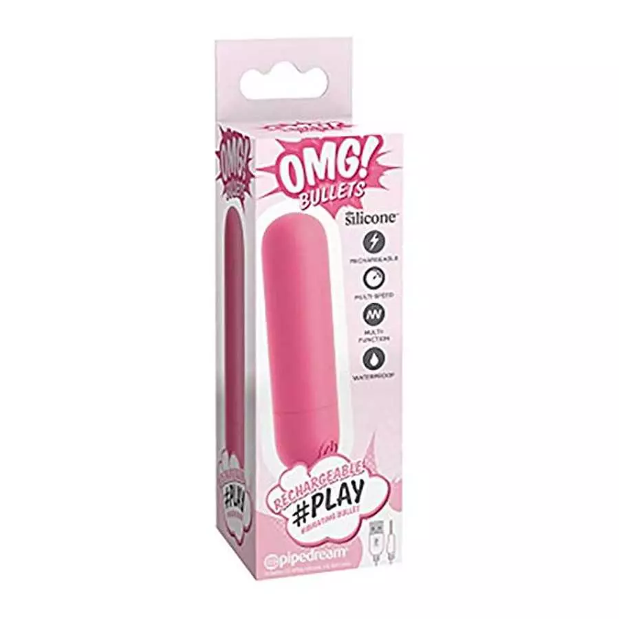 Pipedream Products OMG! Bullets Play Rechargeable Vibrating Bullet, Pink