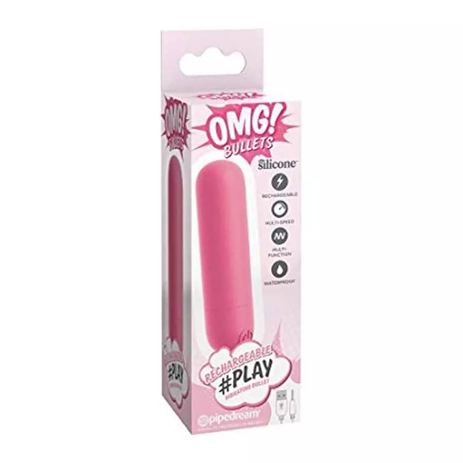 Pipedream Products OMG! Bullets Play Rechargeable Vibrating Bullet, Pink