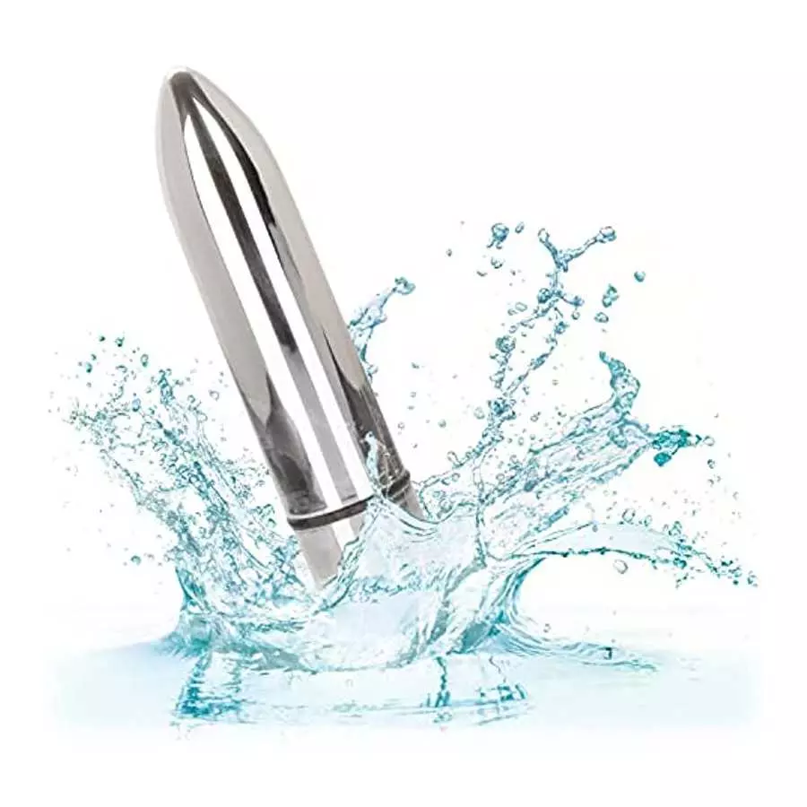 CalExotics High Intensity Mini Bullet Vibrator - Waterproof Sex Toys for Couples - Adult Vibe Massager - Silver