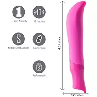 Maia Maddie Rechargeable Silicone Bullet Vibrator, Neon Pink