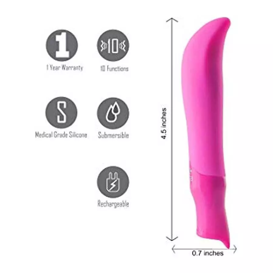 Maia Maddie Rechargeable Silicone Bullet Vibrator, Neon Pink
