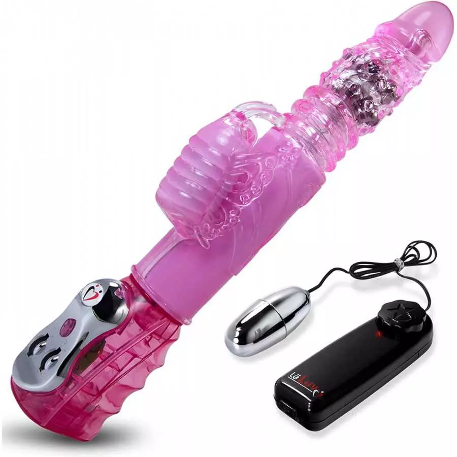 LeLuv Rabbit Vibrator Automatic Thrust Bundle Blue with Mini Bullet LeLuv Rabbit Vibrator Automatic Thrust Bundle Blue with Mini Bullet