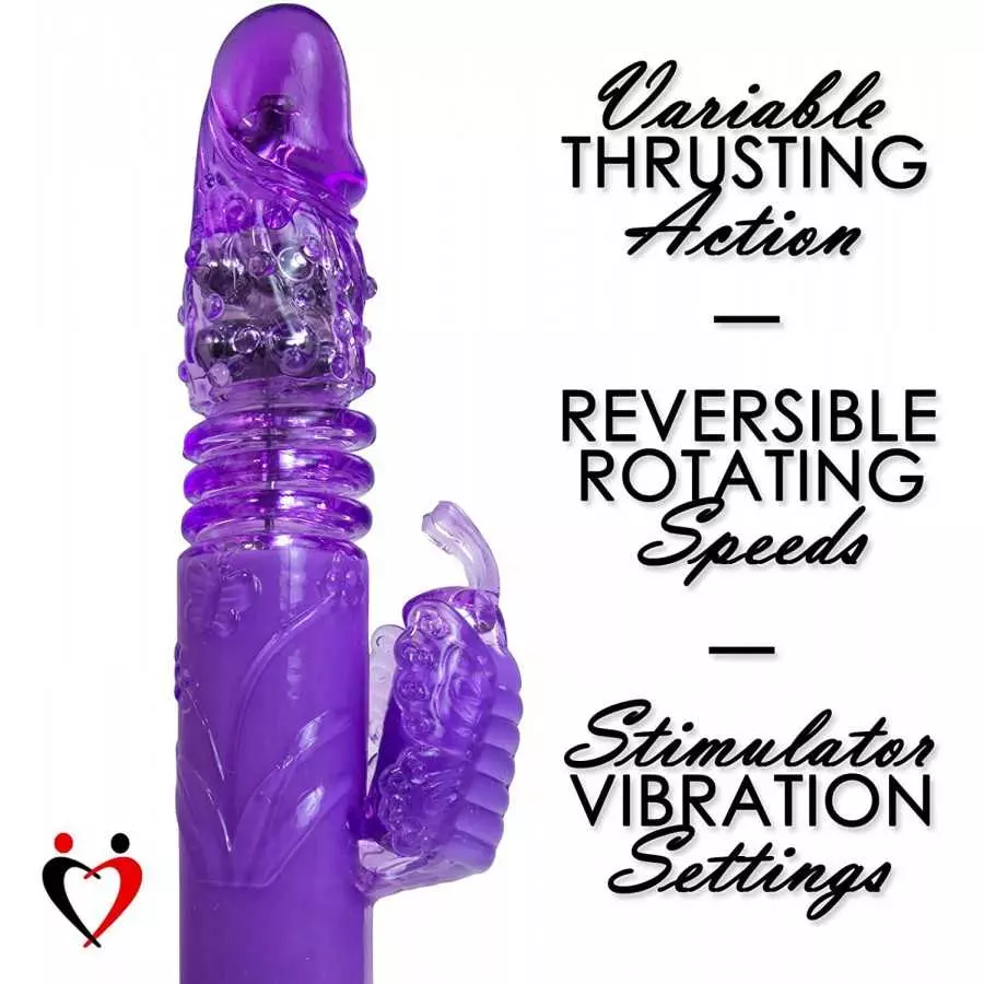 LeLuv Rabbit Vibrator Automatic Thrust Bundle Blue with Mini Bullet