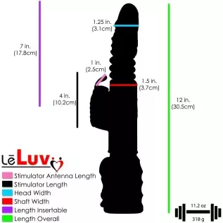 LeLuv Rabbit Vibrator Automatic Thrust Bundle Blue with Mini Bullet LeLuv Rabbit Vibrator Automatic Thrust Bundle Blue with Mini Bullet