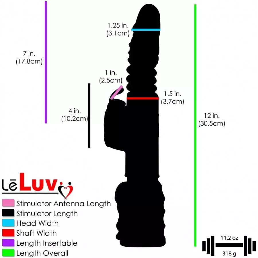 LeLuv Rabbit Vibrator Automatic Thrust Bundle Blue with Mini Bullet