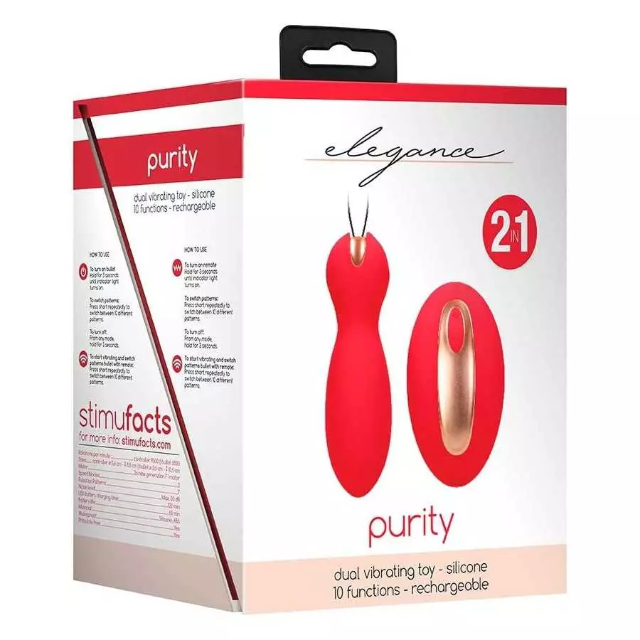 Elegance by Shots America - Dual Vibrating Toy - Purity - Blue