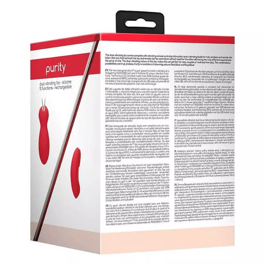 Elegance by Shots America - Dual Vibrating Toy - Purity - Blue