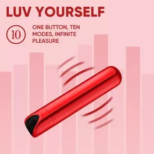 Luv Inc Shiny Bullet Vibrator Super Strong Clitoral Nipple Stimulator Adult Toys for Female with 10-Modes, USB Rechargeable Wate