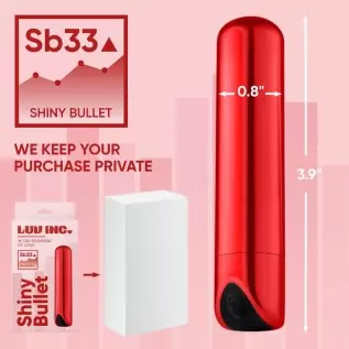 Luv Inc Shiny Bullet Vibrator Super Strong Clitoral Nipple Stimulator Adult Toys for Female with 10-Modes, USB Rechargeable Wate