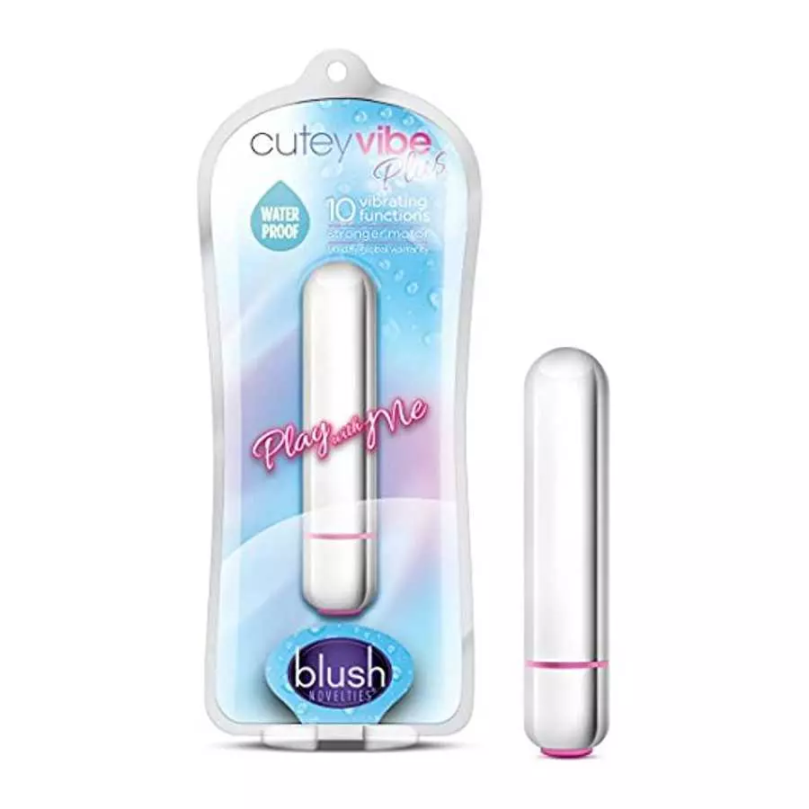 Blush Play with Me Cutey Vibe Plus - 10 Vibrating Functions Mini Bullet Vibrator - Travel Size - Discreet Pocket Stimulator - Wa Blush Play with Me Cutey Vibe Plus - 10 Vibrating Functions Mini Bullet Vibrator - Travel Size - Discreet Pocket Stimulator - Wa