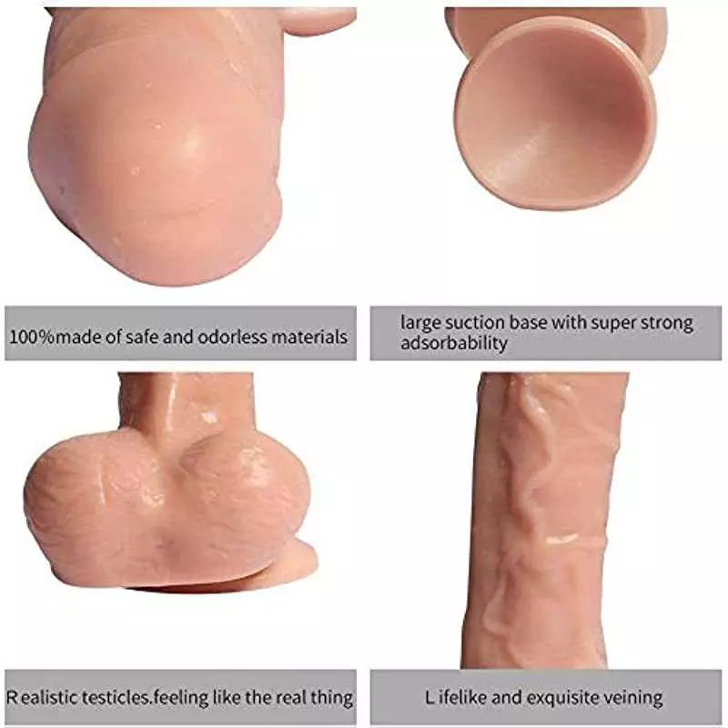 8" Thrusting Dildo Vibrator with Vibrating and Heating, Realistic Telescopic Penis for G-spot Stimulation, Wireless Automatic Vi