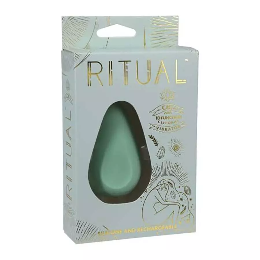 Doc Johnson Ritual - Chi - 10 Function Clitoral Vibrator - Silicone and Rechargeable - Discreet, Mint