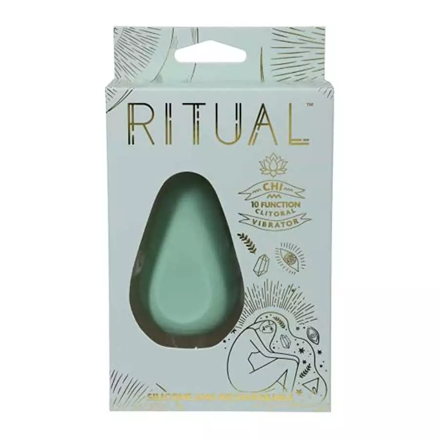 Doc Johnson Ritual - Chi - 10 Function Clitoral Vibrator - Silicone and Rechargeable - Discreet, Mint