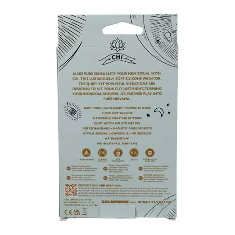 Doc Johnson Ritual - Chi - 10 Function Clitoral Vibrator - Silicone and Rechargeable - Discreet, Mint