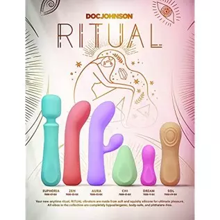 Doc Johnson Ritual - Chi - 10 Function Clitoral Vibrator - Silicone and Rechargeable - Discreet, Mint