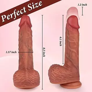 8.5 Inch Thrusting Dildo Vibrator for Women, Realistic Vibrating Dildos with 3 Thrusting & Rotating Actions 5 Vibrating Modes, S 8.5 Inch Thrusting Dildo Vibrator for Women, Realistic Vibrating Dildos with 3 Thrusting & Rotating Actions 5 Vibrating Modes, S