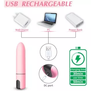 G Spot Bullet Vibrator Nipple Clitorals Stimulator USB Rechargeable for Travel - 10 Modes Portable Waterproof Mini Vaginal Anal G Spot Bullet Vibrator Nipple Clitorals Stimulator USB Rechargeable for Travel - 10 Modes Portable Waterproof Mini Vaginal Anal