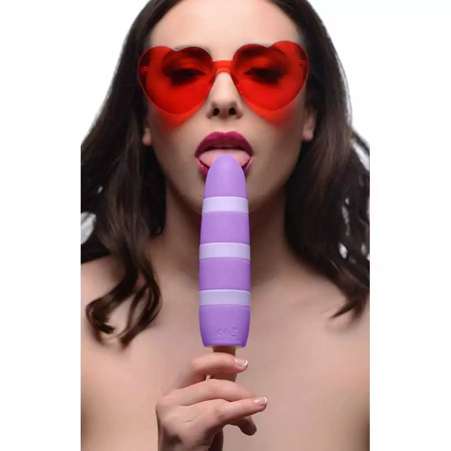 Cocksicle Fizzin 10X Popsicle Silicone Rechargeable Vibrator, Red