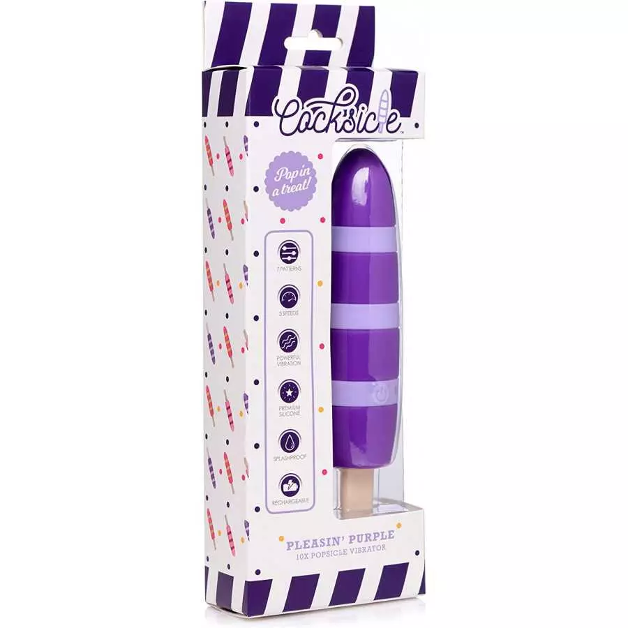 Cocksicle Fizzin 10X Popsicle Silicone Rechargeable Vibrator, Red