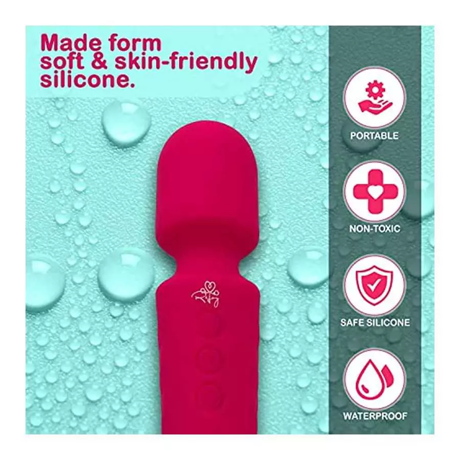 REJOY -Pink Personal Massager Wand, Rechargeable Wireless Waterproof Quiet