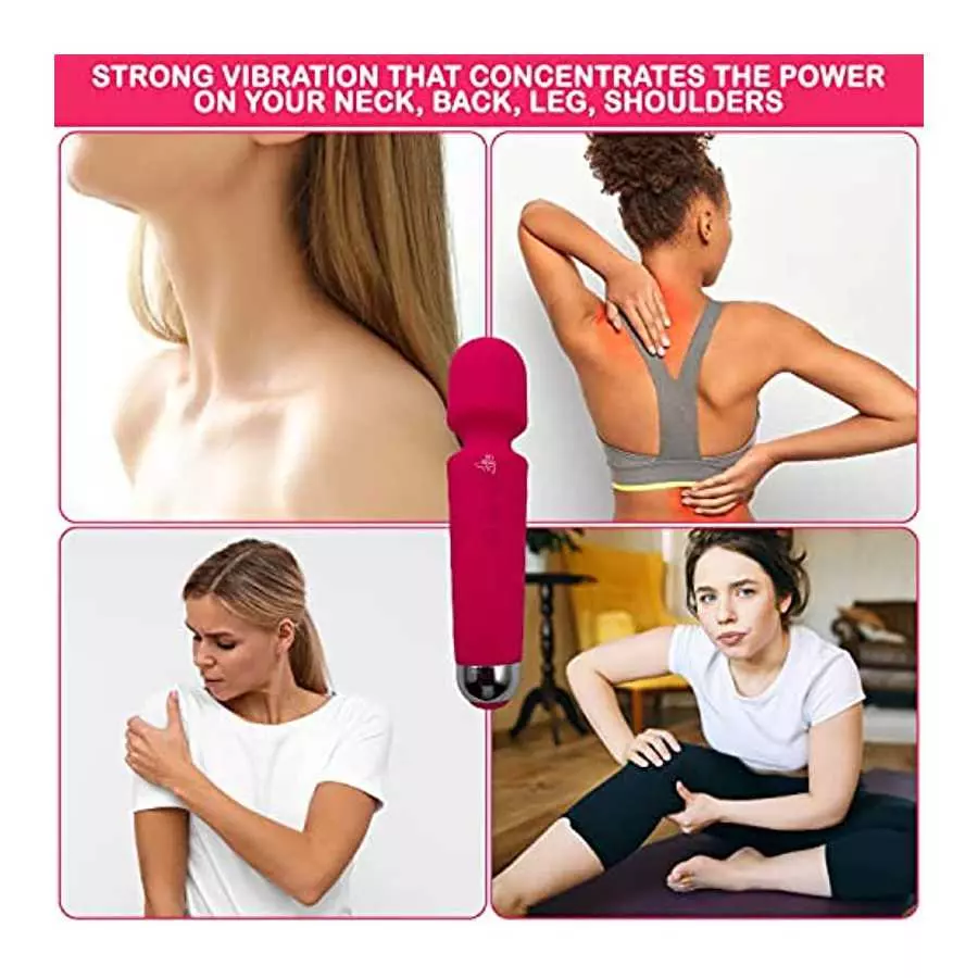 REJOY -Pink Personal Massager Wand, Rechargeable Wireless Waterproof Quiet