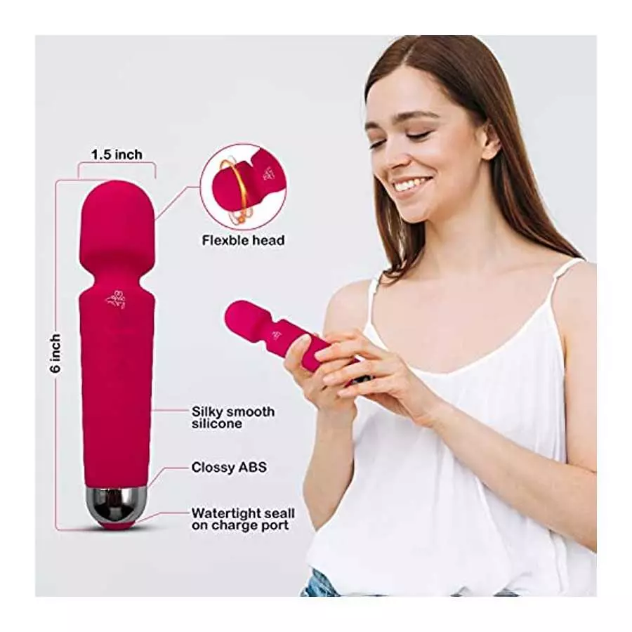 REJOY -Pink Personal Massager Wand, Rechargeable Wireless Waterproof Quiet