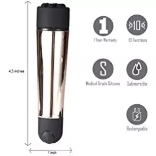 Maia Toys Pocket Plus Super Charged Rechargeable Vibrator Rose Gold/Black