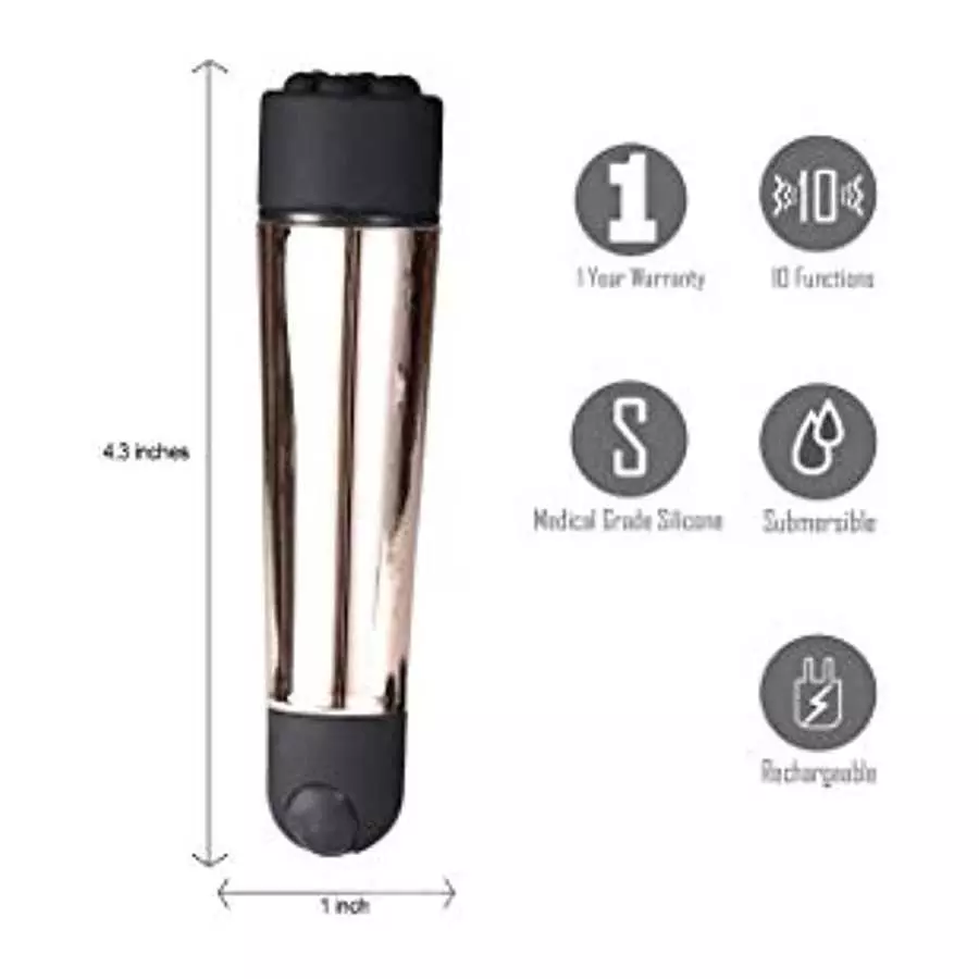 Maia Toys Pocket Plus Super Charged Rechargeable Vibrator Rose Gold/Black