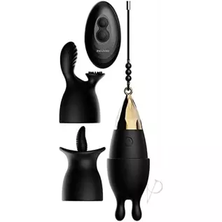 Evolved Love Is Back - Egg Citement Rechargeable Remote-Controlled Bullet Egg Vibrator- Black/Gold