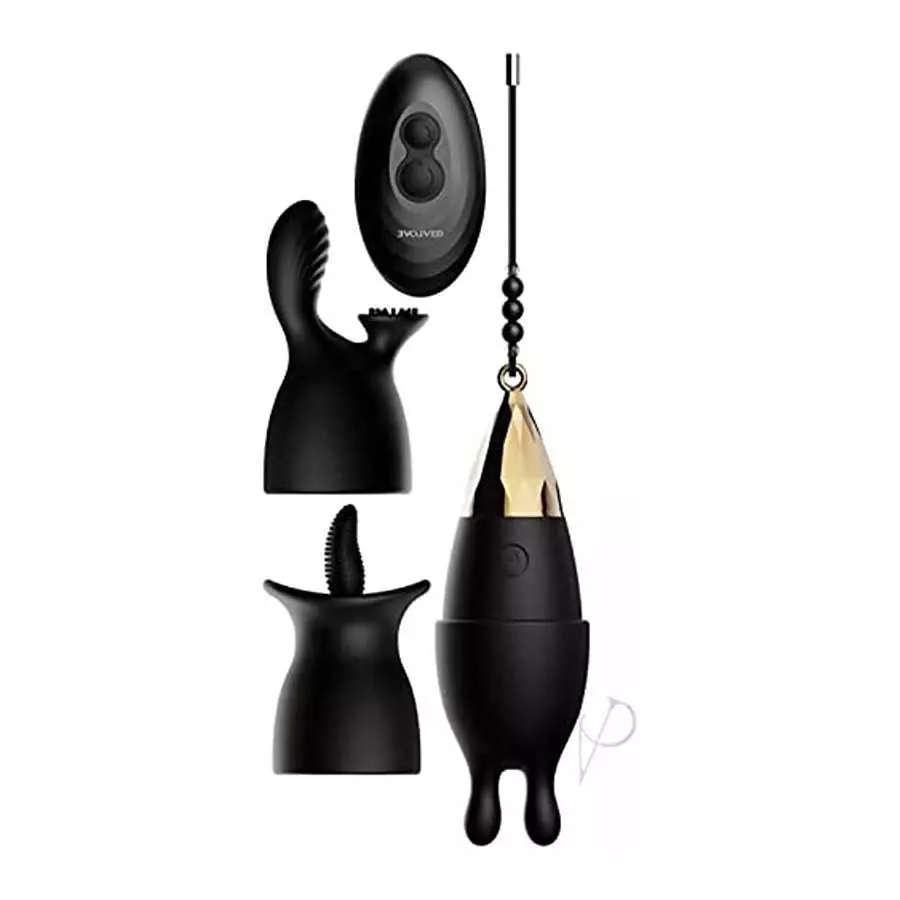 Evolved Love Is Back - Egg Citement Rechargeable Remote-Controlled Bullet Egg Vibrator- Black/Gold