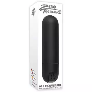 Zero Tolerance All Powerful Rechargeable Bullet Vibrator - Black with Free Bottle of Adult Toy Cleaner