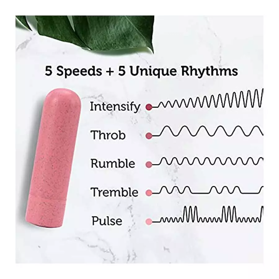 Blush Gaia Eco Bullet Powerful USB Rechargeable 10-Function Splashproof Biofeel Vibrator Sex Toy for Adults - Coral