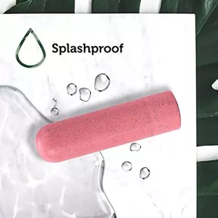 Blush Gaia Eco Bullet Powerful USB Rechargeable 10-Function Splashproof Biofeel Vibrator Sex Toy for Adults - Coral