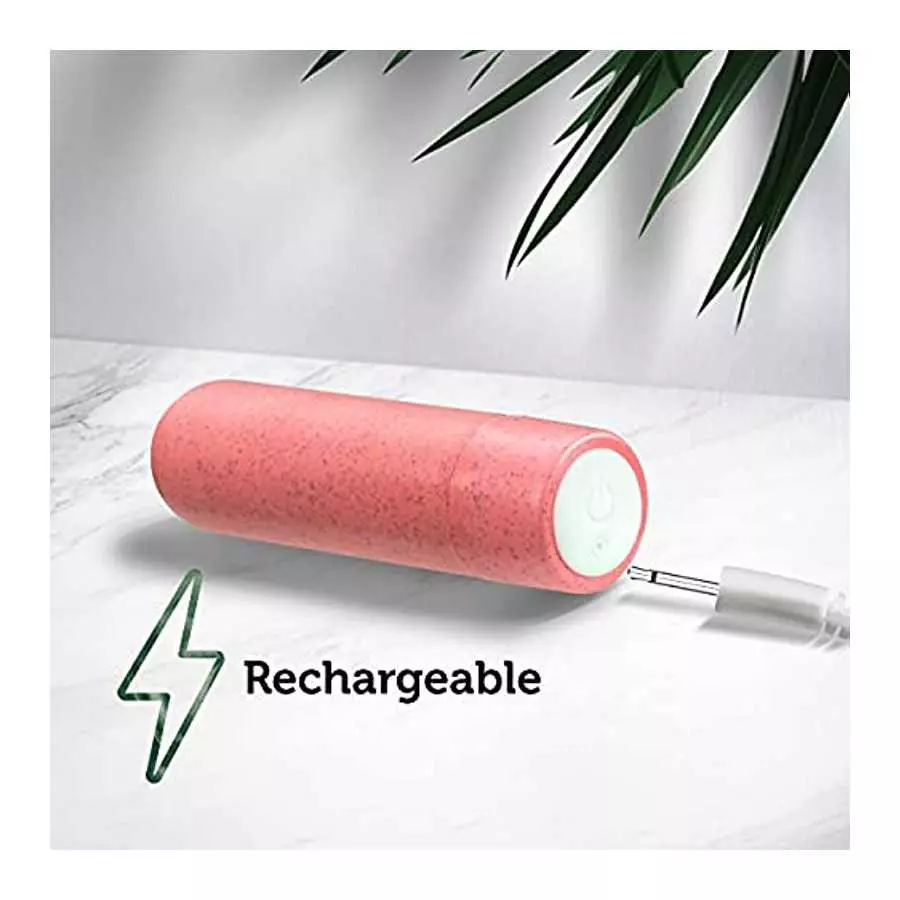 Blush Gaia Eco Bullet Powerful USB Rechargeable 10-Function Splashproof Biofeel Vibrator Sex Toy for Adults - Coral