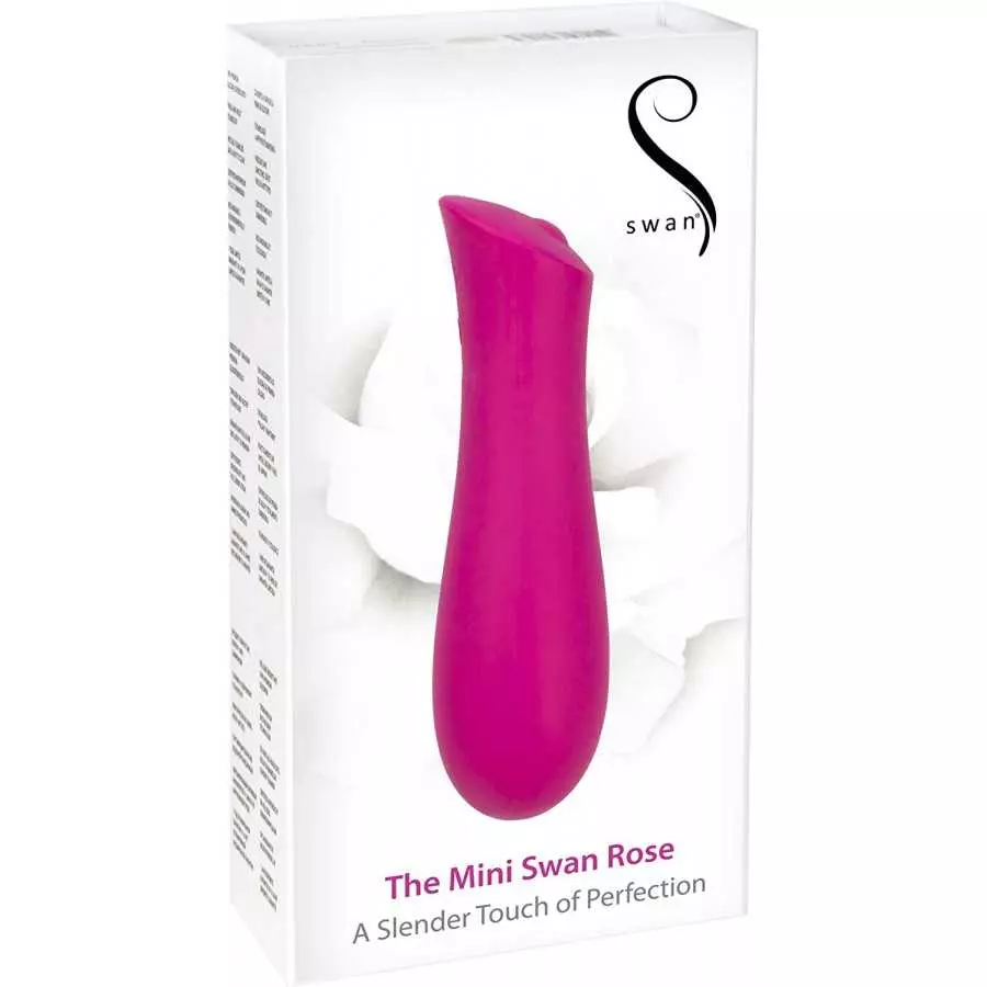 The Mini Swan Rose Ultimate Clitoral Vibrator, Perfectly Sized for On-The-Go Adventures, Incremental Speed Control with Silky-Sm