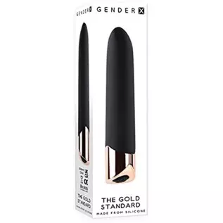 Gender X - The Gold Standard - Rechargeable Silicone Bullet - Black/Rose Gold
