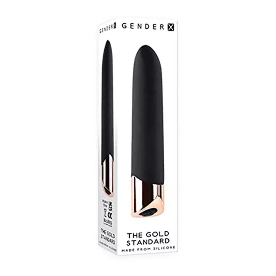 Gender X - The Gold Standard - Rechargeable Silicone Bullet - Black/Rose Gold