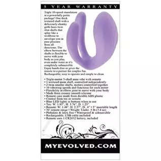 Petite Tickler Rechargeable Silicone Triple Stimulating Mini Vibrator - Purple