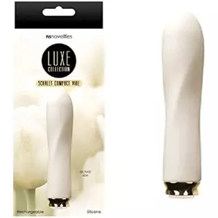 Luxe Compact Rechargable Vibe Scarlet Vibrator (White) with Free Bottle of Adult Toy Cleaner