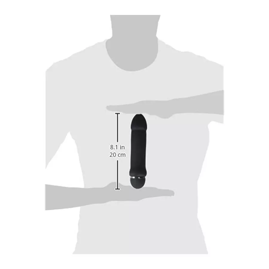 Trinity Vibes Multi Rhythm 5X Mode Vibrating Silicone Dildo, Black, (ad841)