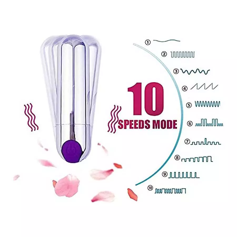 Electric 10 Modes Personal Bullet Massager Portable Bullet Tool Feminine Pleasure, Handheld Play Soft Smooth Toy Body Pleasure